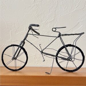 Handcrafted Wire Bicycle Sculpture - Black and Gray